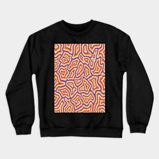 Orange and Blue Groovy Liquid Marble Swirl Crewneck Sweatshirt